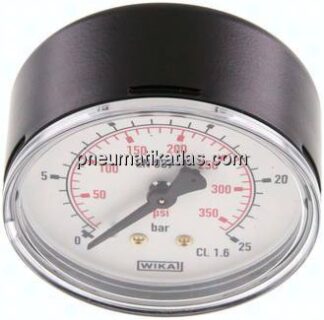 Manometer waagerecht (ST/Ms), 63mm, 0 - 25 bar, G 1/4"