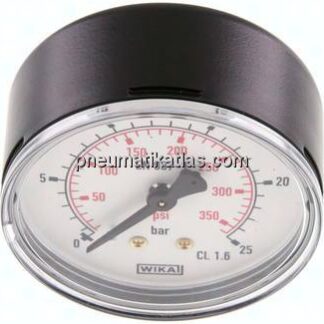 Manometer waagerecht (ST/Ms), 63mm, 0 - 25 bar, G 1/4"