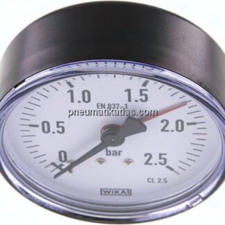 Manometer waagerecht, 80mm, 0 - 2,5 bar