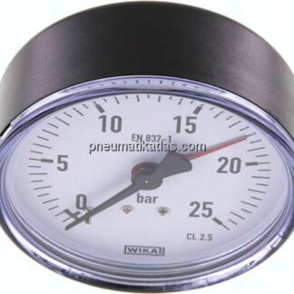 Manometer waagerecht, 80mm, 0 - 25 bar