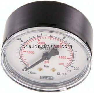 Manometer waagerecht (ST/Ms), 63mm, 0 - 315 bar, G 1/4"