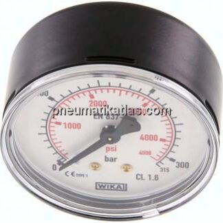 Manometer waagerecht (ST/Ms), 63mm, 0 - 315 bar, G 1/4"