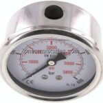 Glycerin-Manometer waagerecht (CrNi/Ms),63mm, 0 - 400bar