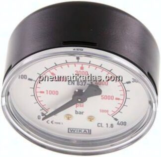 Manometer waagerecht (ST/Ms), 63mm, 0 - 400 bar, G 1/4"
