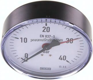 Manometer waagerecht, 100mm, 0 - 40 bar