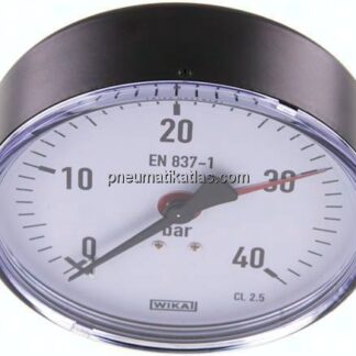 Manometer waagerecht, 100mm, 0 - 40 bar
