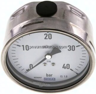 Chemie-Manometer waagerecht, 100mm, 0 - 40 bar