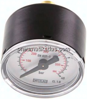Manometer waagerecht (ST/Ms), 40mm, 0 - 40 bar, G 1/8"