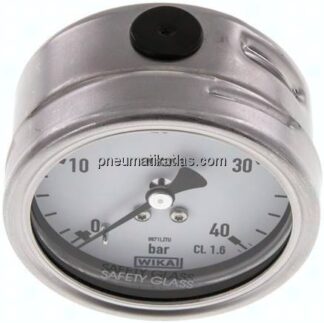 Chemie-Manometer waagerecht, 63mm, 0 - 40 bar