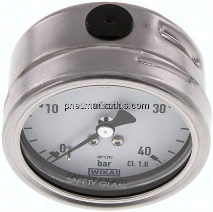 Chemie-Manometer waagerecht, 63mm, 0 - 40 bar