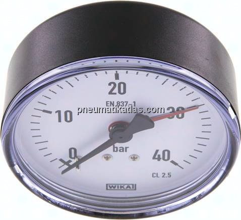 Manometer waagerecht, 80mm, 0 - 40 bar