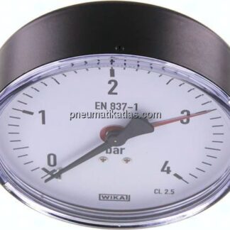 Manometer waagerecht, 100mm, 0 - 4 bar
