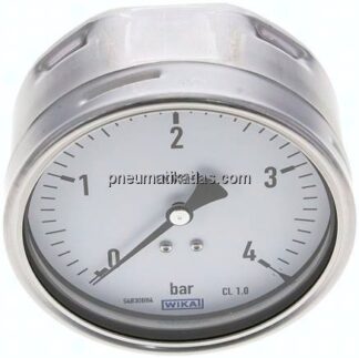 Manometer waagerecht (CrNi/Ms), 100mm, 0 - 4 bar