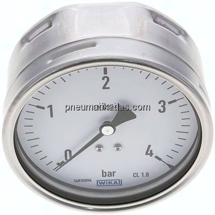 Manometer waagerecht (CrNi/Ms), 100mm, 0 - 4 bar