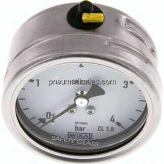 Chemie-Manometer waagerecht, 63mm, 0 - 4 bar