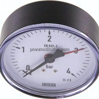 Manometer waagerecht, 80mm, 0 - 4 bar