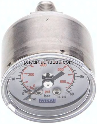 ES-Manometer waagerecht, 40mm, 0 - 60 bar, G 1/8"