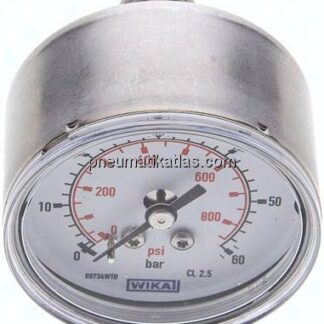 ES-Manometer waagerecht, 50mm, 0 - 60 bar, G 1/4"