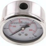 Glycerin-Manometer waagerecht (CrNi/Ms),63mm, 0 - 60bar