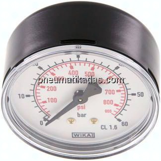 Manometer waagerecht (ST/Ms), 63mm, 0 - 60 bar, G 1/4"