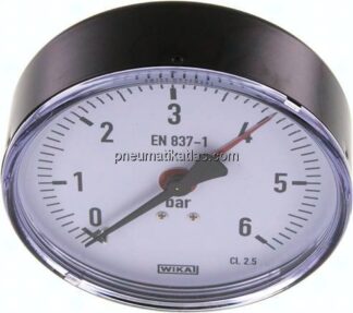 Manometer waagerecht, 100mm, 0 - 6 bar