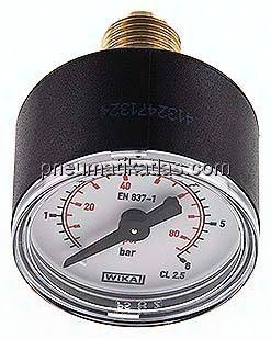 Manometer waagerecht (KU/Ms), 40mm, 0 - 6 bar, G 1/4"