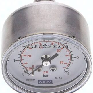 ES-Manometer waagerecht, 50mm, 0 - 6 bar, G 1/4"
