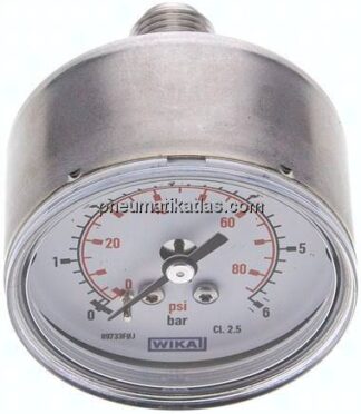 ES-Manometer waagerecht, 50mm, 0 - 6 bar, G 1/4"