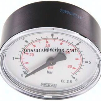 Manometer waagerecht (KU/Ms), 63mm, 0 - 6 bar, G 1/4"