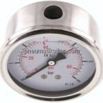 Glycerin-Manometer waagerecht (CrNi/Ms),63mm, 0 - 6bar