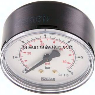 Manometer waagerecht (ST/Ms), 63mm, 0 - 6 bar, G 1/4"