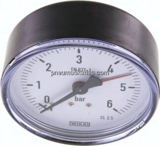 Manometer waagerecht, 80mm, 0 - 6 bar