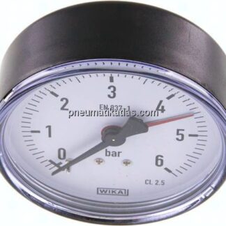 Manometer waagerecht, 80mm, 0 - 6 bar