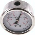 Glycerin-Manometer waagerecht (CrNi/Ms),63mm, -1 bis 0,6bar