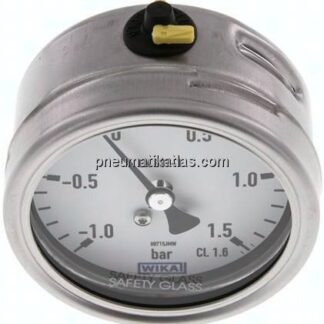 Chemie-Manometer waagerecht, 63mm, -1 bis 1,5 bar