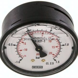 Glycerin-Manometer waagerecht (KU/Ms), 63mm, -1 bis 1,5 bar