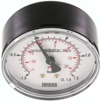 Vakuummeter, 63mm, waagerecht , -1 bis 1,5