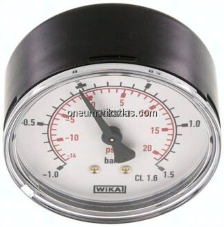 Vakuummeter, 63mm, waagerecht , -1 bis 1,5