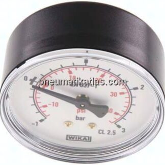 Manometer waagerecht (KU/Ms), 63mm, -1 bis 3 bar, G 1/4"