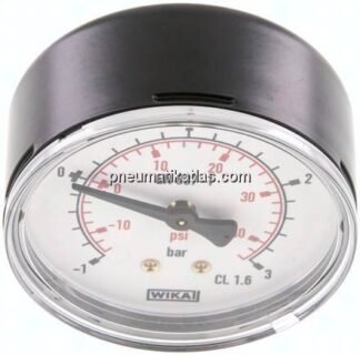 Vakuummeter, 63mm, waagerecht , -1 bis 3
