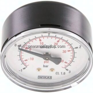Vakuummeter, 63mm, waagerecht , -1 bis 3