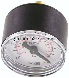 Manometer waagerecht (KU/Ms), 40mm, -1 bis 0 bar, G 1/8"