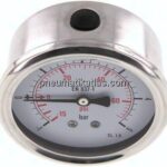 Glycerin-Manometer waagerecht (CrNi/Ms),63mm, -1 bis 5bar