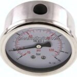 Glycerin-Manometer waagerecht (CrNi/Ms),63mm, -1 bis 9bar