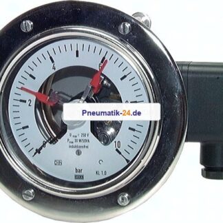 Kontaktmanometer (CrNi/Ms), waager., 100mm, -1 bis 0,6 bar