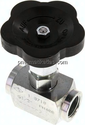 Nadel-Absperrventil, Stahl verzinkt, G 1/2", 0 - 400bar