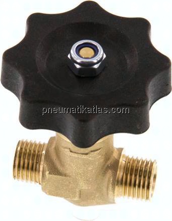 Nadel-Absperrventil, Messing, G 1/4" (AG), -0,9 bis 40bar