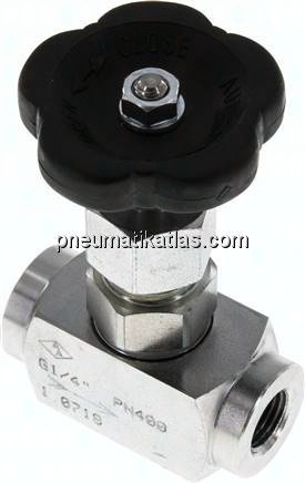 Nadel-Absperrventil, Stahl verzinkt, G 1/4", 0 - 400bar