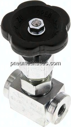 Nadel-Absperrventil, Stahl verzinkt, G 1/8", 0 - 400bar