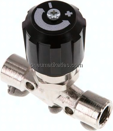 Nadel-Absperrventil, Messing vernickelt, G 1/8", PN 18